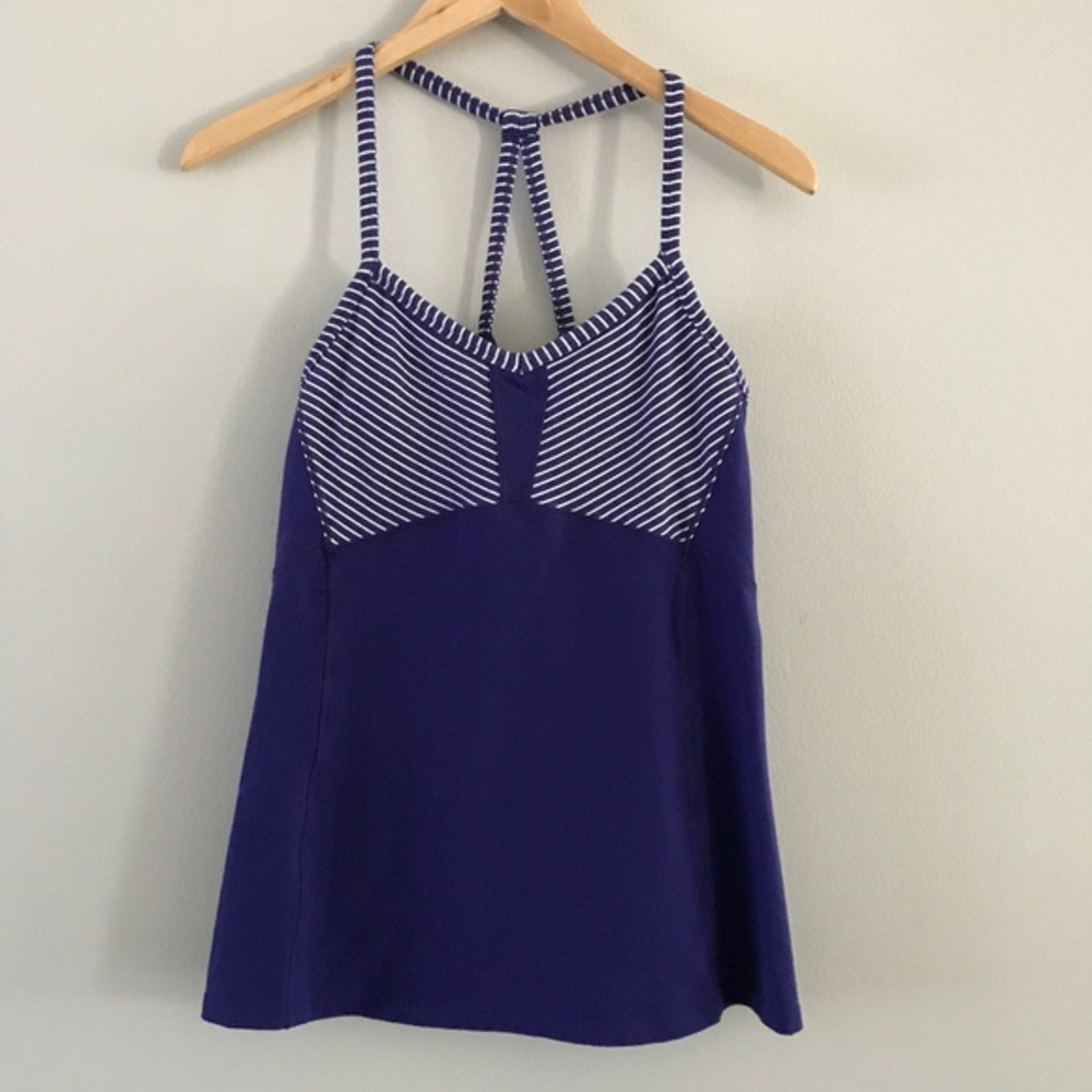 Athleta Fulfillment Purple/Blueish Striped Tank Top Sz.S